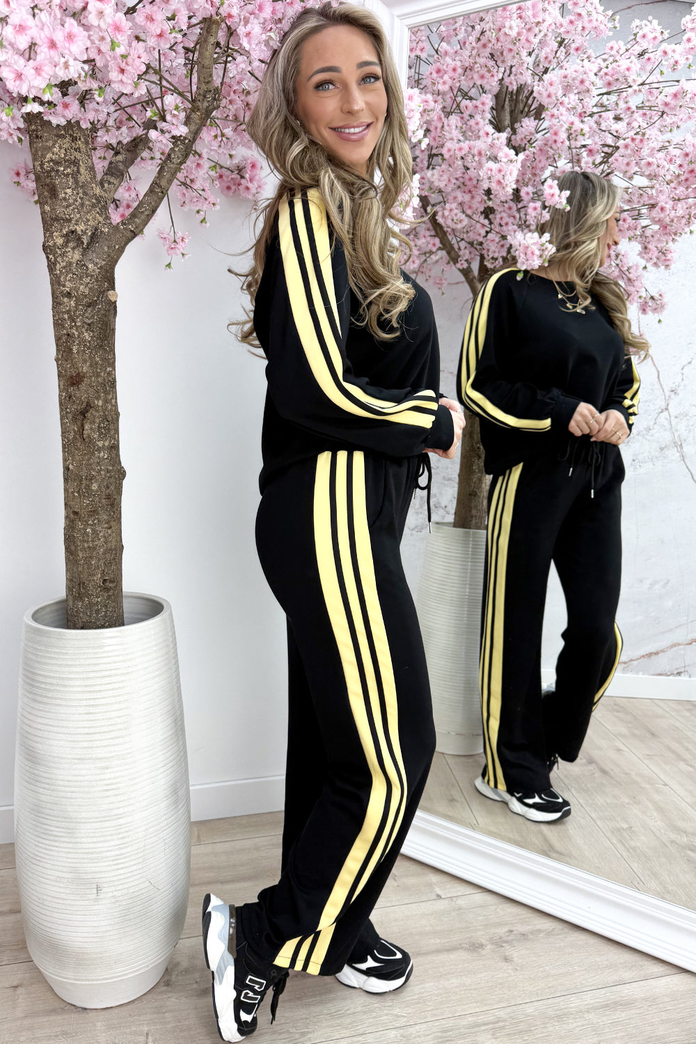 Stripe supreme co-ord - Zwart