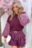 Checkmate knitted sweater - Bordeaux