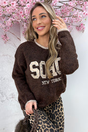 Studded soho trui - Bruin