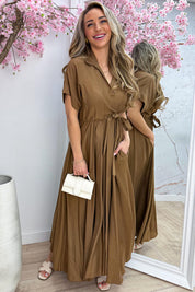 Deluxe bow dress - Cognac