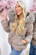 Snowy days are calling winterjas - Taupe