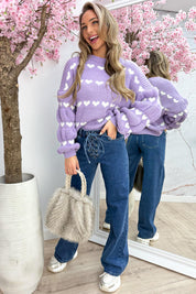 Made with love trui - Lila