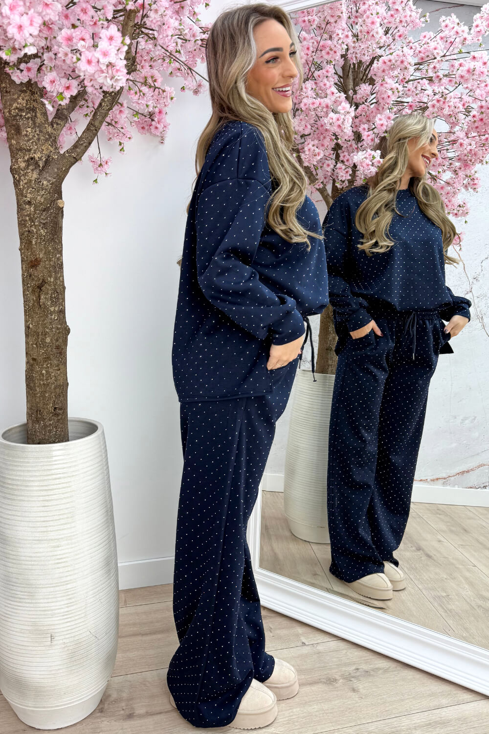 Diamond comfy co-ord - Navy