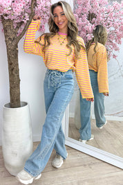 Stripe it easy topje - Geel