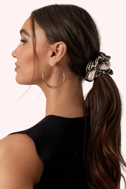 Zebra scrunchie duo - Beige