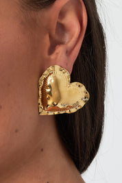 Embrace heart oorbel - Goud