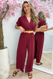 Portofino jumpsuit (Incl. riem) - Bordeaux