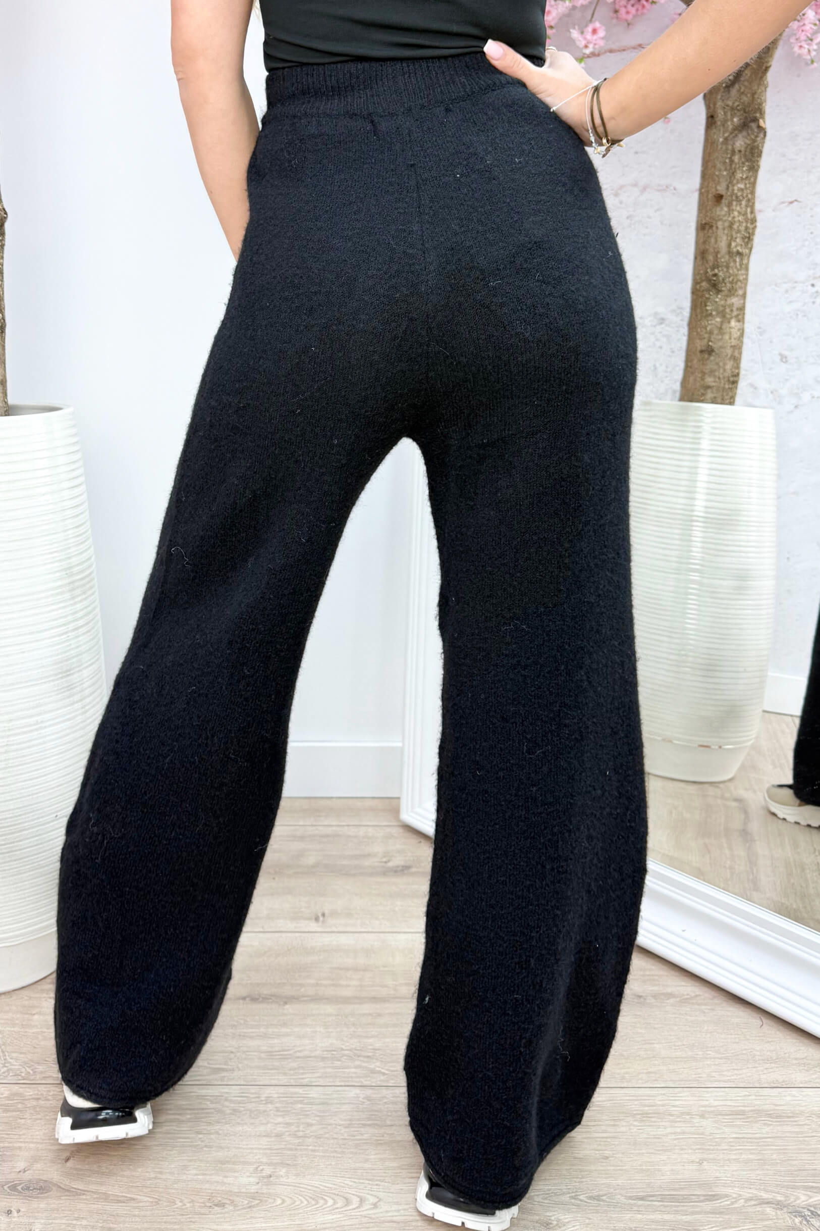 Comfy mood knitted pants - Zwart