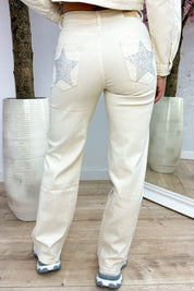 Shooting star straight leg jeans - Beige