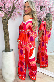 Malta silky co-ord - Koraal