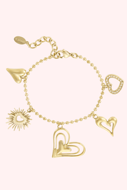 Loving hearts armband - Goud