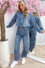 Leopard all over denim co-ord - Jeans blue