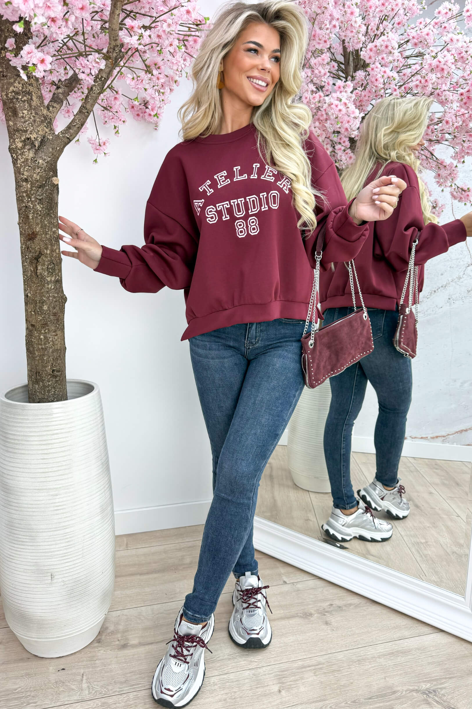 Atelier studio cropped sweater - Bordeaux