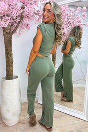 Ribbed comfy co-ord - Army