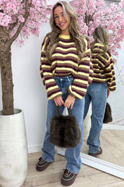 Frosty mornings stripe trui - Geel