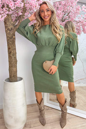 Always yours ribbed dress - Army