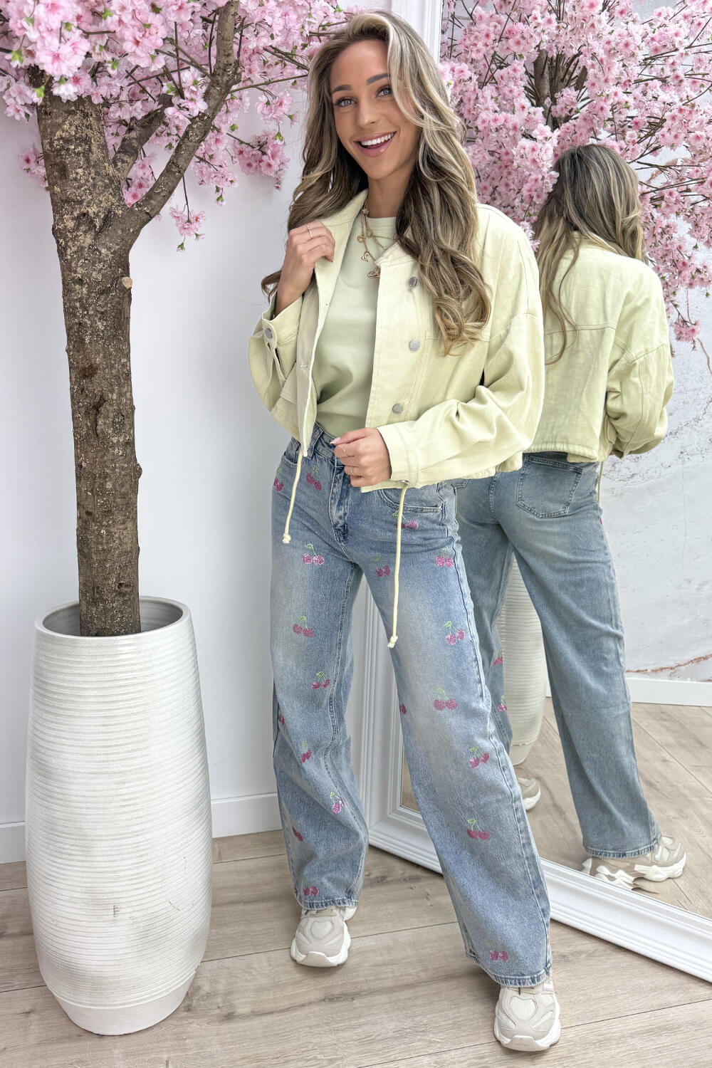 Happy colors denim jacket - Olijf