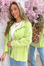 I love teddy denim jacket - Lime