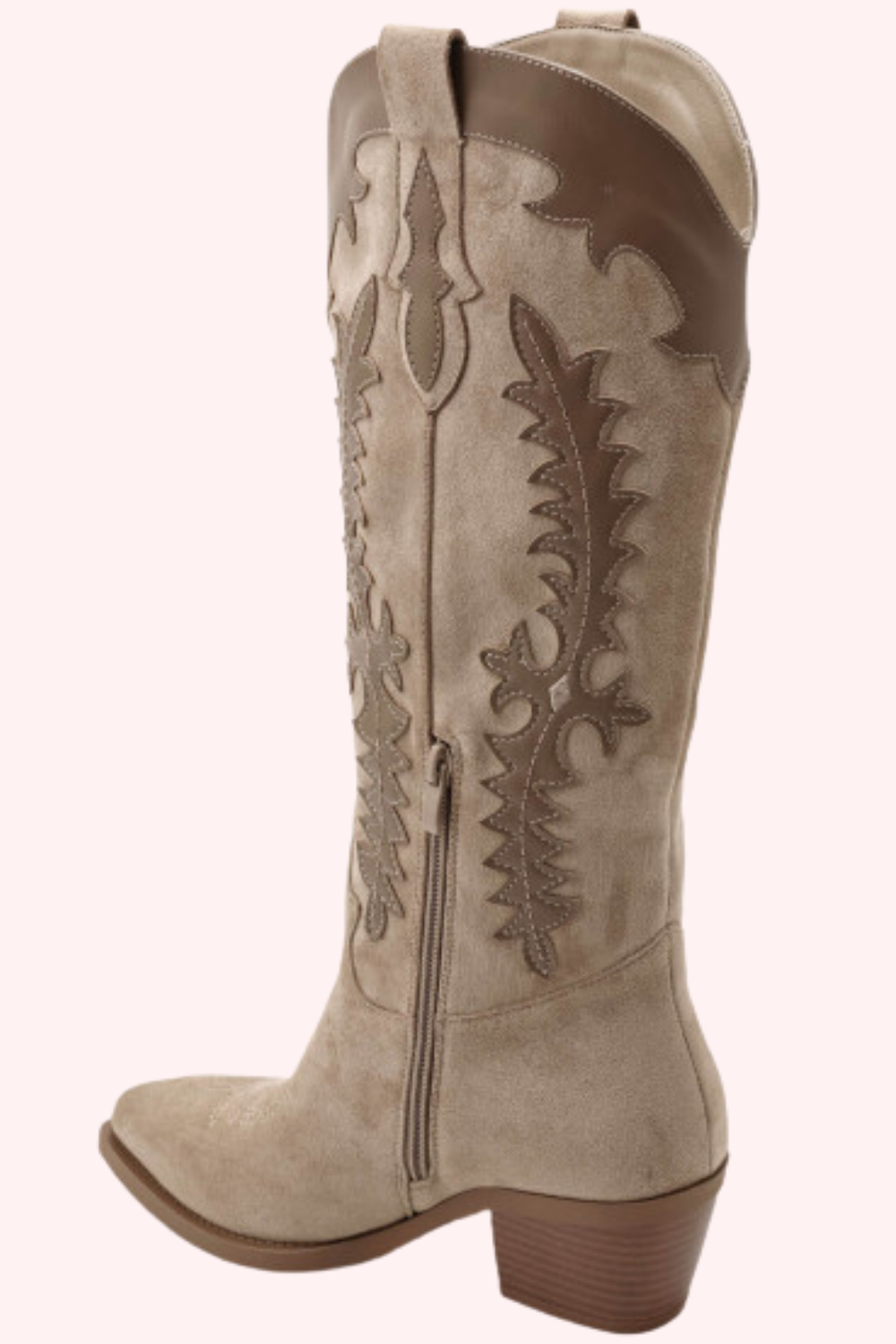 Desert dream suede look cowboy boots - Taupe