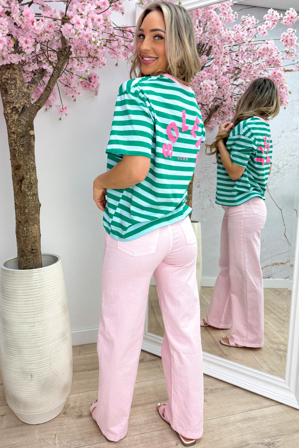 Soleil club stripe T-shirt - Mint