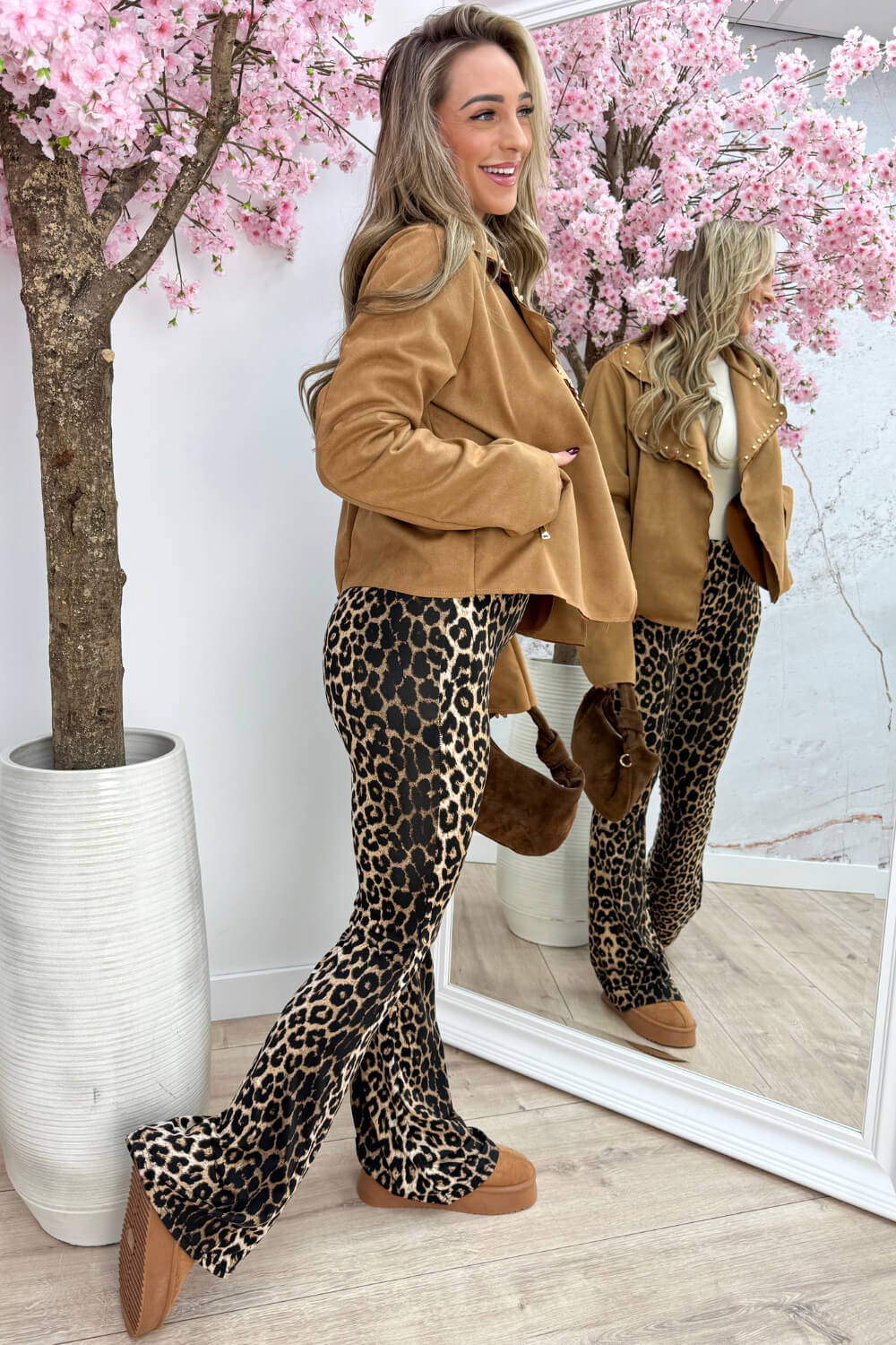 Cowgirl studded suede look jacket - Camel