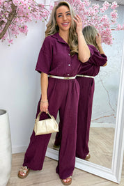Formentera cotton jumpsuit - Bordeaux