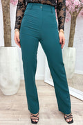 Straight leg trousers - Dk. green