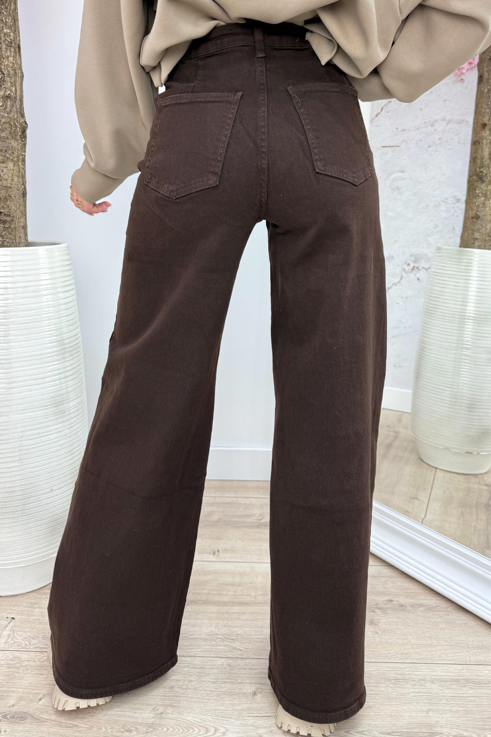 Choco wide leg jeans - Bruin