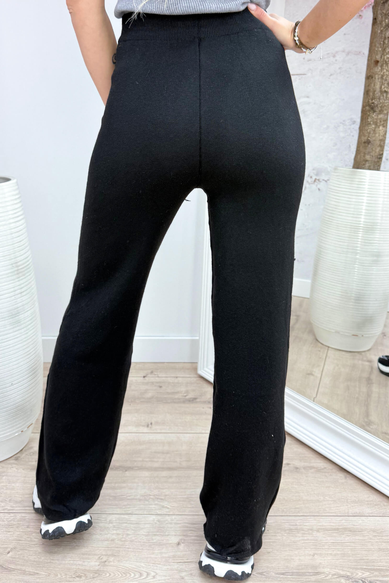 Ribbed comfy pants - Zwart