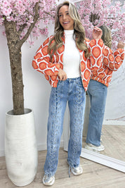 Paisley party bomber - Oranje