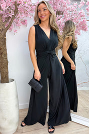 Fancy knot jumpsuit - Zwart
