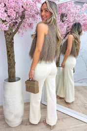 So fluffy topje - Taupe