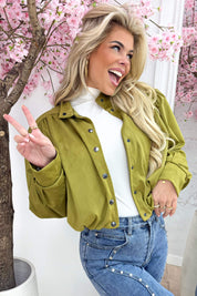 Always right suede look bomber - Olijf