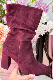 Suede slouchy heels - Bordeaux