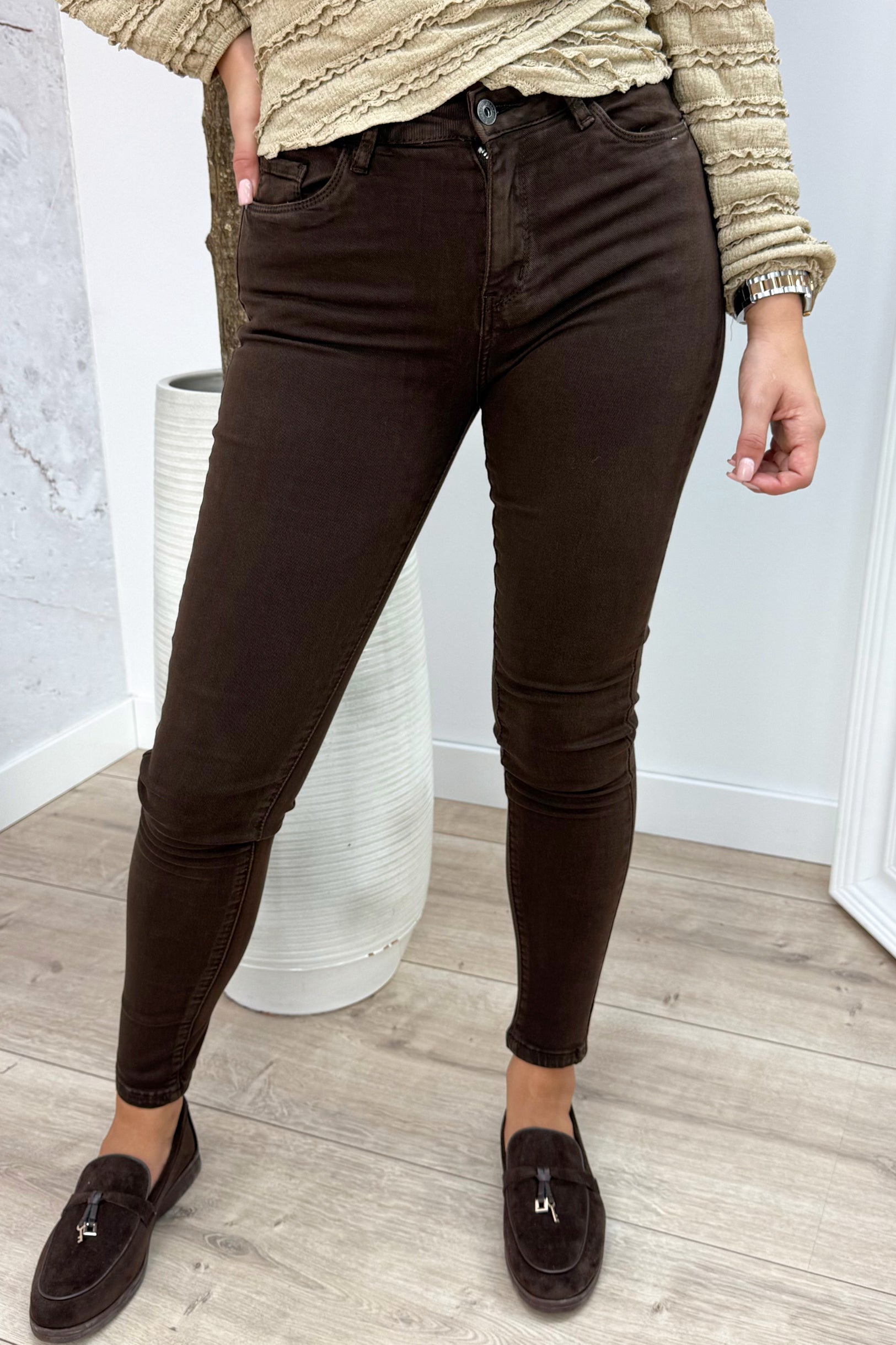 Choco skinny jeans H625-6 - Bruin