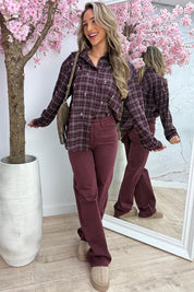Diamond checkered blouse - Bordeaux