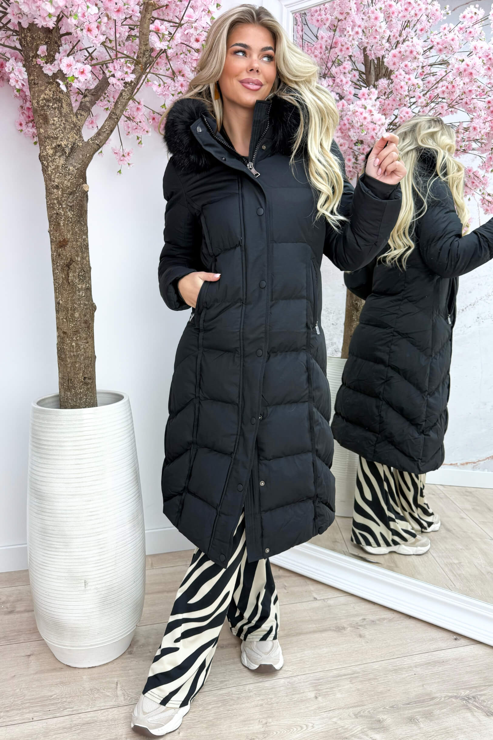 Winter wonderland winterjas - Zwart