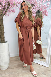 Rio ruffle maxi dress - Terracotta