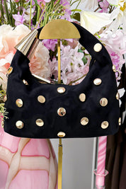 Borsa con borchie dorate - Nera