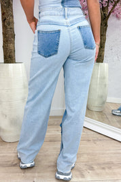Denim zip straight leg jeans - Jeans blue