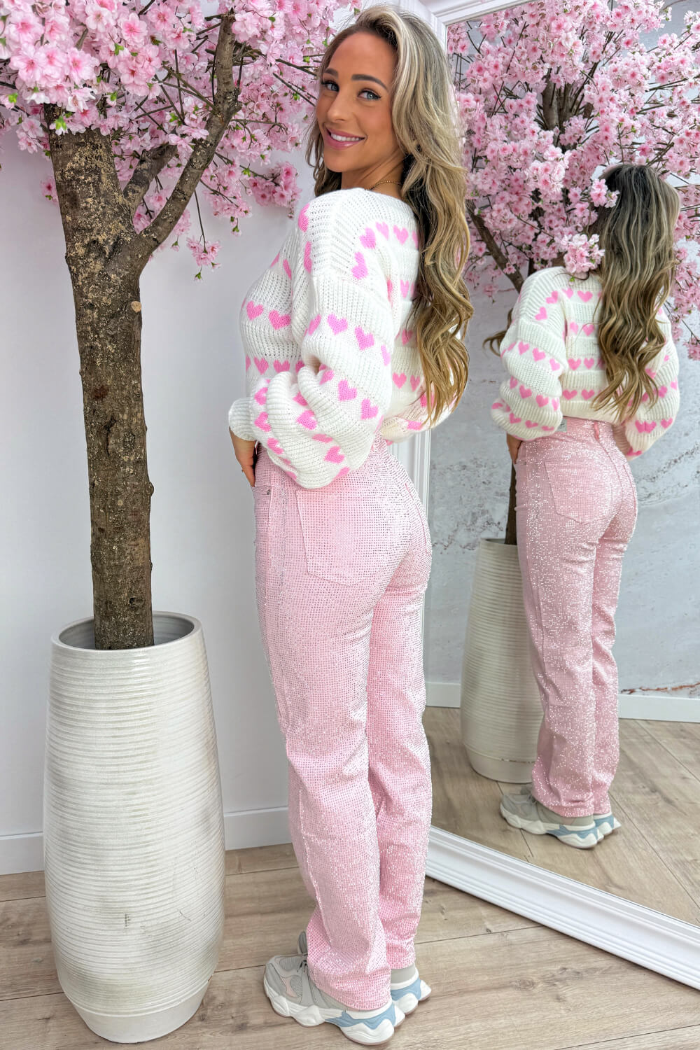 Made with love balloon trui - Wit