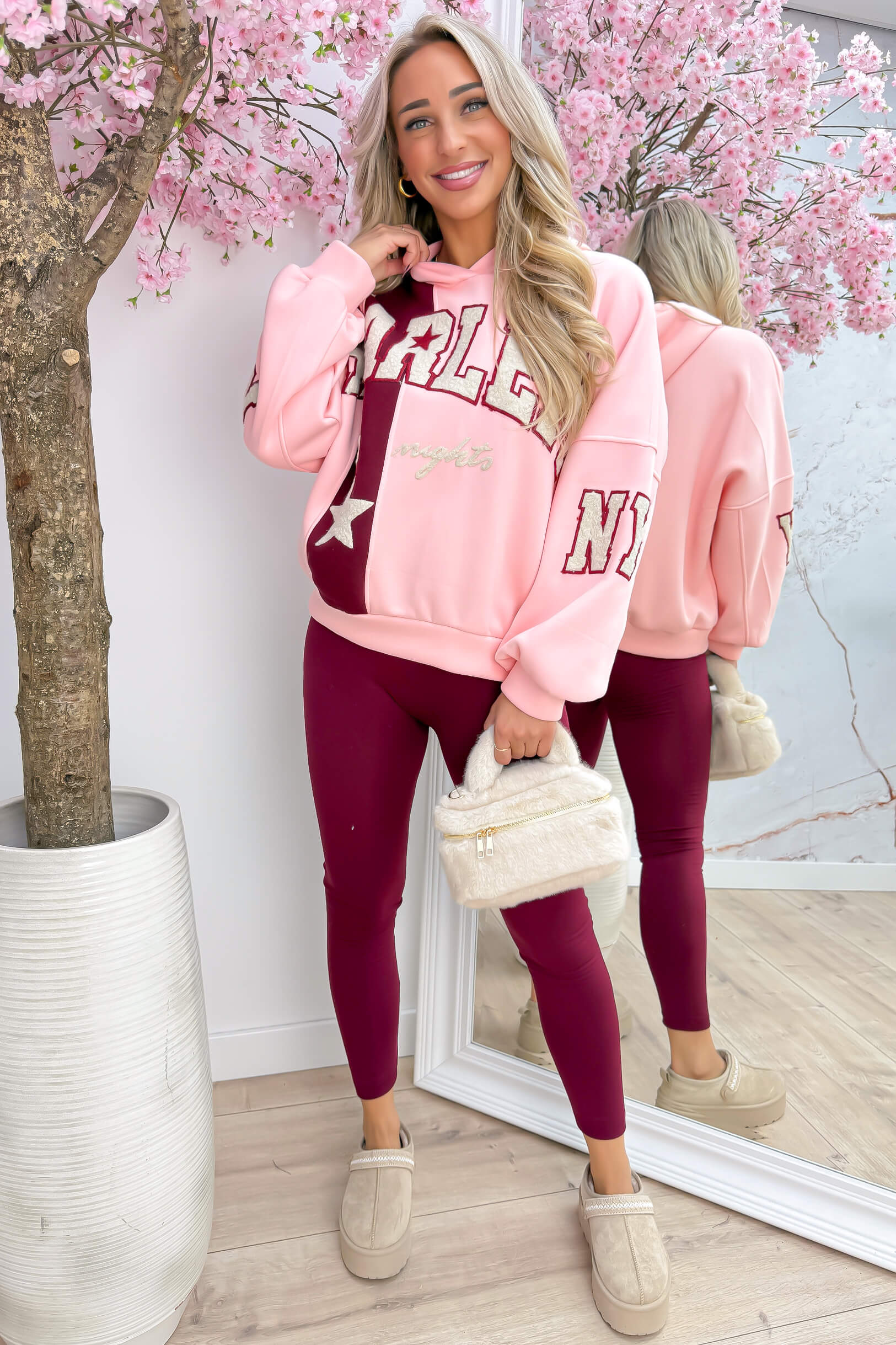 Big city vibes hoodie - Roze