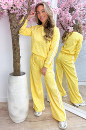 Leopard stripe comfy co-ord - Geel