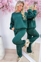 The sparkling side of comfy co-ord - Dk. groen