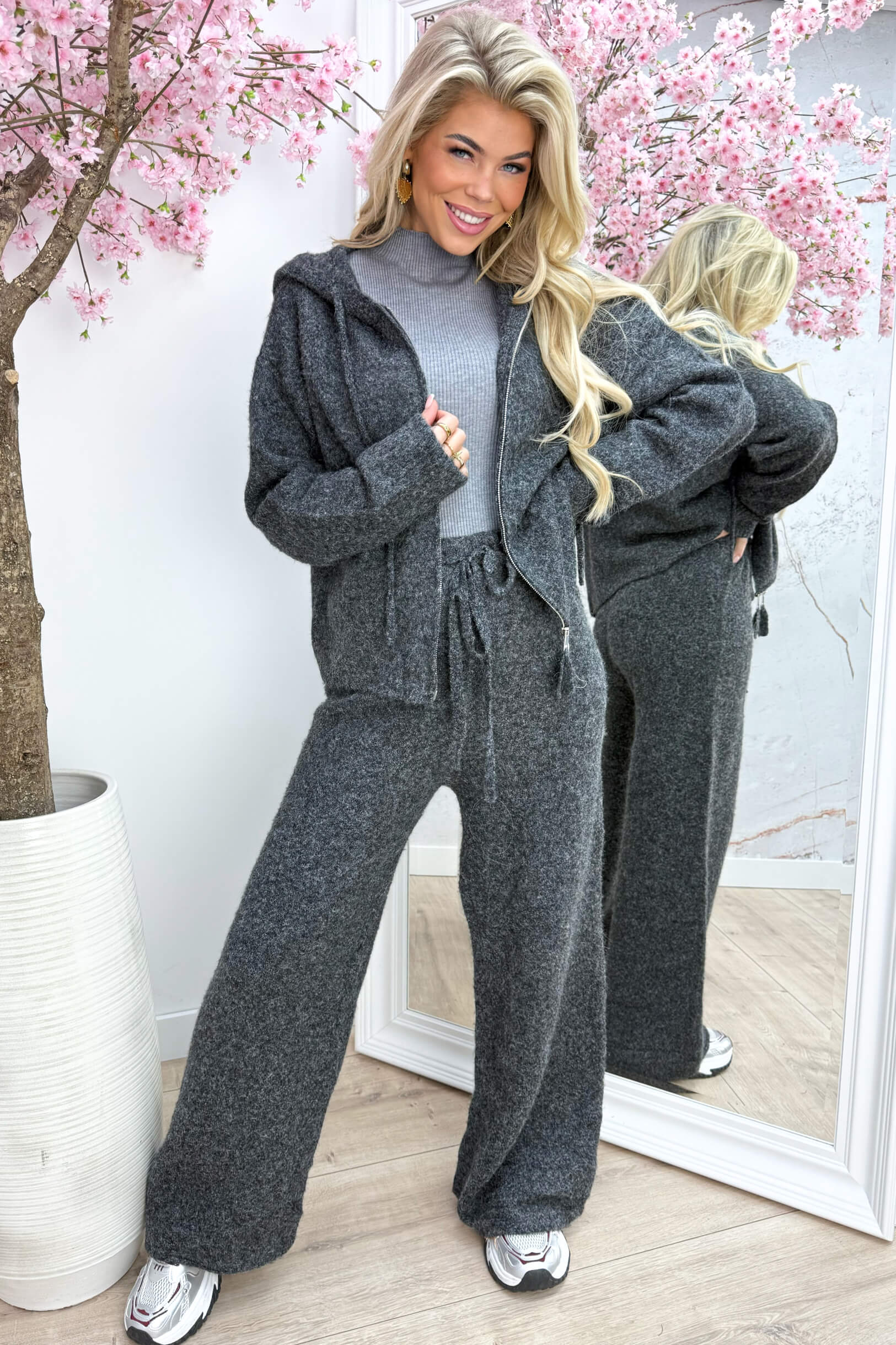 Comfy mood knitted vest - Dk. grijs