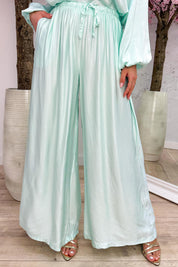Silky basic pants - Mint