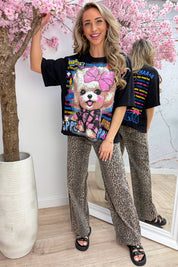 Poodle cutie T-shirt - Zwart
