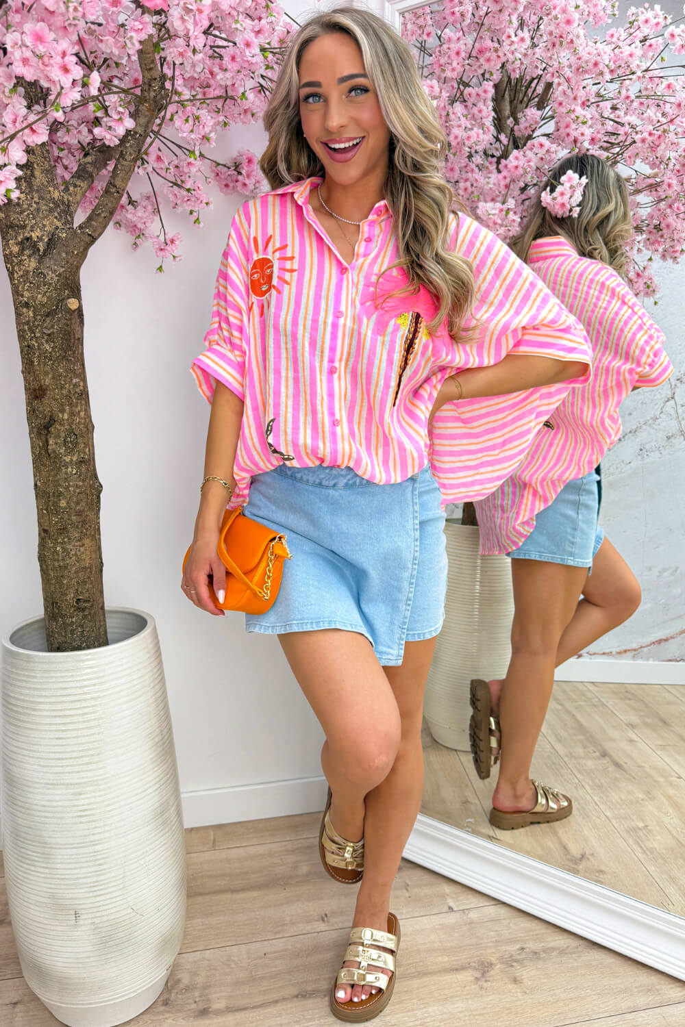 Tropical treasure blouse - Lollypop roze