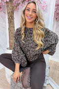 Purrfectly wild trui - Dk. taupe