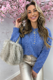 Little hearts trui - Jeans blue